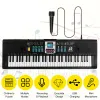 Keyboards 61 Key Electronic Keyboard with Digital Display Screen Kid Multifunctional Electric Piano with Microphone Interface for Beginner