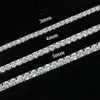 3/4/5mm Hip-hop Copper Gold-plated Cubic Zircon Single-row Tennis Necklace Gold White Gold Tennis Chain