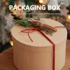Установите контейнеры контейнеры круглой коробки для пирога десерта для кекса -носитель Kraft Paper Cookie Упаковка