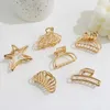 Hair Clips Barrettes Fashion Hollow Heart Metal Hair Claw Clips Simple Non Slip Mini Gold Geometric Bangs Barrettes Hair Jaws For Women Girls Daily 240426