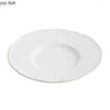 Plates Creative Phnom Penh Ceramic Wide Edge Shallow Plate Pastar Dessert Dish Thick Soup Molecular Special Tabellery