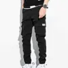 Herrenhosen Herren Seitentasche Ladung Harem Hosen mit schwarzem Band Hip-Hop Casual Herren Joggerhose Mode Casual Street Hosen in großem Sizel2404