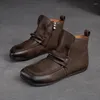 Chaussures décontractées Bottes courtes carrées rétro