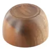 Bowls 1pc Salad Bowl Wooden Whole Wood Pure Hand Grinding Mellow Smooth Anti-fall Home Kitchen Tool Accessories High Quality