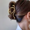 Clips de cheveux Barrettes Fashion Elegant Gold Color Smaped Metal Hairpins Hair Claw for Women Girls Coréen Coils Clips Ponytail Clip Accessoires de cheveux 240426