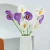 Flores decorativas acabadas de malha de crochê de malha calla lily falsa bouquet de buquê de casamento no dia dos namorados de presente para casa decoração