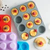 Molds 12 holes Siliconen bakvorm voor het bakken van 3D bakware chocolade ronde bol schimmel cupcake pan cake diy muffin keuken gereedschap