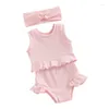 Clothing Sets Tiaham Baby Girl Summer Clothes Boho SleevelessT Shirt Outfits Ruffle Tops Short Born Infant Outfit