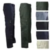 Mäns byxor herrar fast färg elastisk sommarlastbyxor bomullsfrakt Combat Work Casual Pants Safari Style Fashionable Street Clothll2404