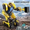 Electric/RC Car Cada 930PCS RC 2-in-1 Transforming Robot Giant Intelligent Building Block Urban Remote Control Excavator Block Childrens ToysL2404