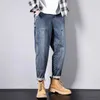 Herren Jeans Loose Herren Harem Hosen weit Beine modische Taschen Hip-Hop Street Kleidung Herren Denimhose Übergroße Jeans Kpop Neue Stylel244