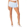 Short féminin en dentelle mini culottes élégantes pour femmes jupe lolita à plusieurs couches avec plage de vacances à ceinture élastique