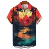 Herren lässige Hemden Sommer 3d Print Hawaiian Beach Männer Frauen Model Streetwear Revers Kurzarm Shirt Bluse Harajuku Mann Kleidung