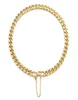 Vintage Gold Silber Farbe Kubanische Kettenschnalle Halskette für Frauen Männer Hip Hop Dicke Kette Halskette Schlangeblatt Kette Juwely1676988