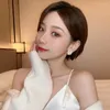 Gestüt Ohrringe französische Licht Luxus Imitation Perle Herz für Mädchen Frauen koreanische Mode Kristallohrring Braut Eleganter Schmuck