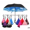Ombrellas Nuovo strato antivento inverso ombrello invertito Dentro out Out Sea Drop Delivery Home Garden Home Ham Households Dhq5j