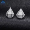 Redonda de diamante moissanita pedras preciosas 18k Brincos de diamante de ouro real VVs Moissanite 925 Brincos de prata prateados