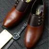 Casual schoenen Men Leather Retro Business Lace Up Dress Office Wedding Party Oxford vasteland China