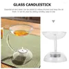 Candle Holders 1pc Glass Incense Stove Aroma Oil Burner Heating Holder Decor No Pastoral Transparent