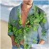 Chemises habillées pour hommes pour hommes Impression florale 3D Shirt Summer Man Manche longue Man Butterfly Prints graphiques décontractés Bouton Short Drop Del Otpt3