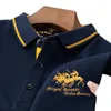 MLSHP Summer 100% bawełniane małże koszule polo Wysokiej jakości krótkie rękawie stałe haft haftowy biznes swobodny mężczyzna tshirts 4xl 240409