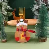 Party Decoration Cutery Holder for Christmas Dinner Festlig matbordsdekorationer Santa Claus Snowman Home