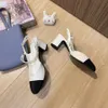 Women Sandal Mary Jane Shoes Head Square Sebould Single Shoe Women New Spring Whiel Heel Shoe Classic Flats Mule Shoe Cliky High Clipper Pumps