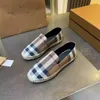 Poly's Rainbow Plaid Canvas One Step Lefu Shoes, Flat Bottom Women's Fisherman Shoes