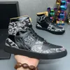 Designer Skate Sneakers Men Paisley High-Top Sneaker Platform Casual Shoes Lace-Up Runner Trainer EU38-46