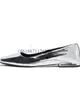 Casual Shoes Silvery And Black Color Patent Leather Peep Toe Women Pumps Chunky Low Heels Slip On Design Large Size Leisure