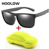 Gafas de sol de niños Hooldw Square Silicona Niños flexibles Niños Polarizados Gasos Sol Guertas para niños UV400 Baby Shades Eyewear 240416