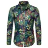 2019 Spring and Autumn New Product Men's Long Inteved Slim Fit Youth Flower koszulka męska