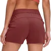 Kvinnors shorts Kvinnor Shorts Drawstring Mid Rise Shorts Summer Casual Sports Solid Color Fick Shorts Yoga Shorts for Women D240426