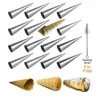 Fournitures de fête 16 / 21pcs accessoires de cuisine moules en acier inoxydable pâte crème gâteau corne pain moule conique tube cône moule moule moule