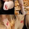 Tatueringsöverföring 30st/set tillfällig tatuering klistermärken för kvinnor flickor röd lotus falska tatoo vattentät kropp arm axel tatuajes temporales mujer 240427