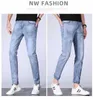 Men's Jeans designer Fashion Light Embroidered Jeans Men's Spring Summer Slim Fit Spandex Long Pants k73663f