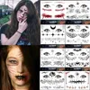 Tattoo Transfer 1PC Waterproof Halloween Temporary Tattoo Stickere Face Makeup Terror Spider Bloody Wound Scar Design DIY Fake Tattoo Sticker 240427