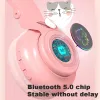 Taschen MJ Cat Ohrhörer Kopfhörer LED Glühen Bluetooth 5.0 Lärmstündigung Erwachsener Kinder Headset Support TF Card FM Radio mit Mikrofongeschenk