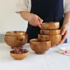 Kommen 9/10/12/11/15/16 cm dessert fruitsalade mengen Rijen Ryen Bowl Handgemaakte houten serviescontainer