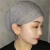 Bandanas durag التنفس شبكة الماس توربو قبعة مرنة المرأة الصيفية الدانتيل غطاء رأس المسلمين قبعة رأس المسلمين قبعة تساقط الشعر 240426