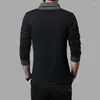 Costumes masculins A3339 Brand de mode tendance Slim Fit à manches longues T-shirt Men Moss Patchwork Collar T-shirt V-Neck T-shirt Coton Shirts