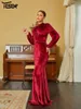 Abiti casual Yesexy Abito da damigella d'onore Donte Dress Round Neck Burgundy Long Maxi Female Elegante Partito Formale Evening Promostra