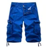 2024 Men's Shorts Trendy Men's Thin Multi Pocket Workwear Pants Loose Large Casual Pants Trendy Middle Pants Men's