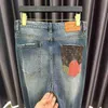 Designerjeans für Herren Modemarke Kürbis Schlanke Beinjeans für Herren Herbst Winter Neue Luxus, gutaussehende, schlanke, fit elastische kleine Beinhosen Modehosen