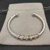 designer bracelet cable bracelets luxury jewelry for women men silver gold Pearl head X shaped diamond Bracelet fashion jewelrys party christmas gift 3MM 4MM 5MM 7MM