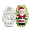 Moldes de Natal boneco de neve de neve Papai Noel Renander Silicone Sugarcraft Ferramentas de resina de molde