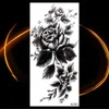 Transfert de tatouage noir Rose Fleur de rose Tatouages temporaires pour femmes adultes fille pivoine réaliste