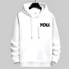 Mens Hoodies Sweatshirts Blessyuki Simple Loose Sweatshirt Herr 2023 Autumn Korean Unique Letter Printed Hoodie Mens Casual Extra Large Long Sleeve Zipper 240425