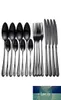 Volisse noire Couvrots en acier inoxydable Set Forks Couteaux Couteaux Spoons Kitchen Dîner Knife Gold Vole 16 PCS7963954