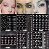 Tattoo Transfer Eye Makeup Stickers Acrylic Diamond Face Stickers Pearl Nail Jewelry Stage Music Festival Bar Makeup Childrens Tattoo Stickers 240427